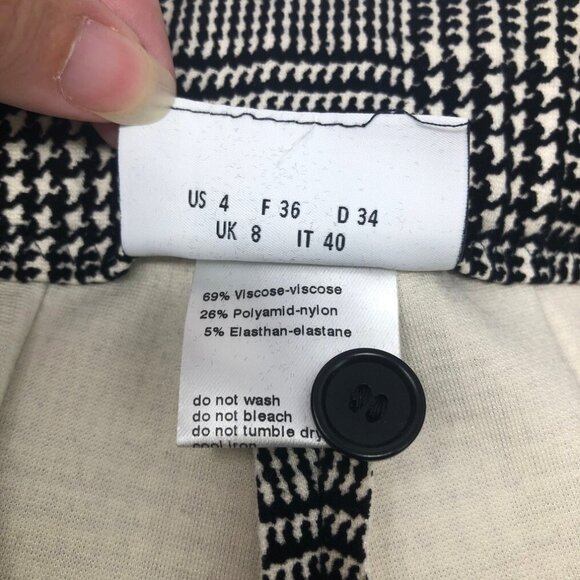 Akris Punto Black White Houndstooth Pants Size 4 Textured - Picture 7 of 8